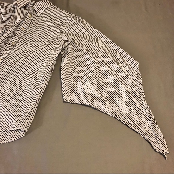 Lauren Ralph Lauren Button Down Bell Sleeve Striped Shirt Size Large - Picture 7 of 8